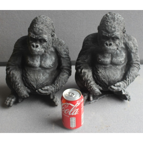 414 - 2 GORILLA GARDEN ORNAMENTS