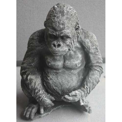 414 - 2 GORILLA GARDEN ORNAMENTS