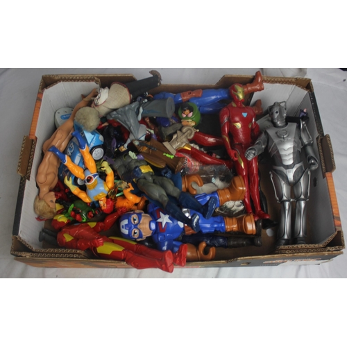 420 - 2 TRAYS OF ACTION FIGURES, ETC