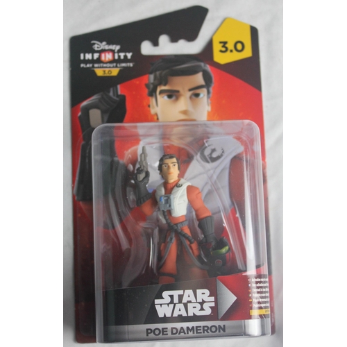 423 - 2 STAR WARS EPIC FORCE FIGURES - C-3PO AND HAN SOLO AND DISNEY INFINITY STAR WARS FIGURE POE DAMERON