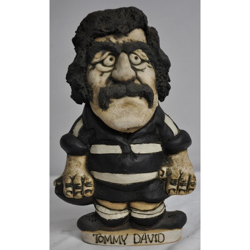 482 - TOMMY DAVID GROGG IN PONTYPRIDD RUGBY KIT - SIGNED BY JOHN HUGHES