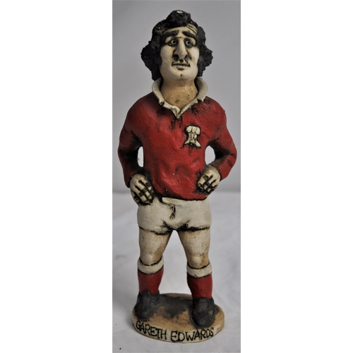 483 - GARETH EDWARDS GROGG IN WALES KIT  - SIGNED BY JOHN HUGHES (MARK ON HEAD & ELBOWS - SEE PHO... 