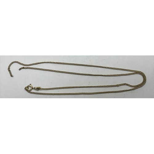 497 - GOLD COLOURED CHAIN - MARKED 9k, LINK BROKEN (4g)