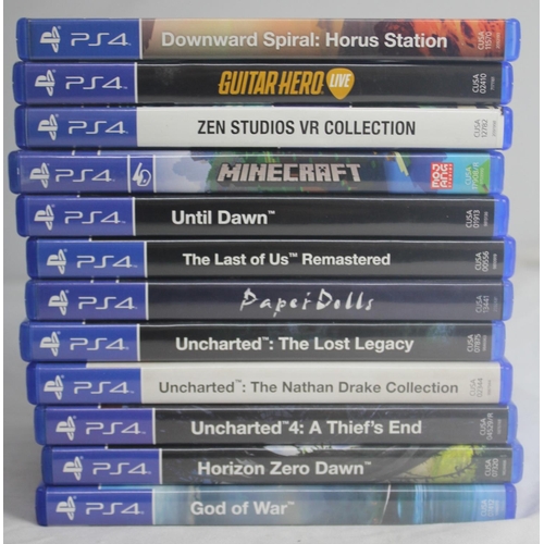 500 - QUANTITY OF PS4 GAMES INCLUDING MINECRAFT AND GOD OF WAR (WE DO NOT HAVE MANUALS FOR GUITAR HERO LIV... 