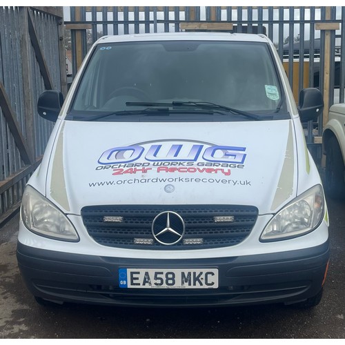 185 - MERCEDES VITO 111 CDI LWB PANEL VAN - EA58 MKC   2148cc, WHITE, DIESEL, MANUAL, PANEL VAN, 1ST REGIS... 