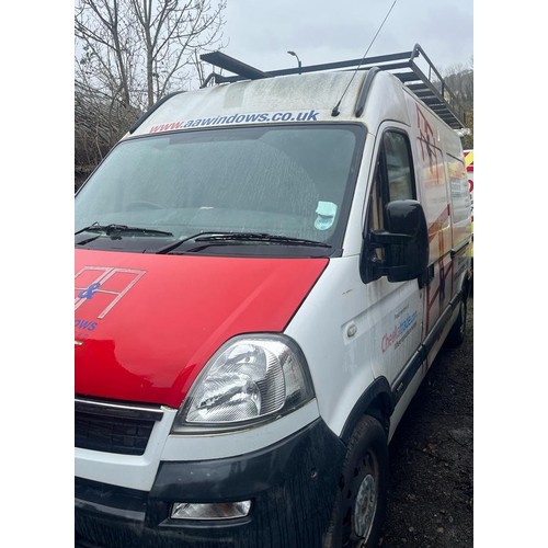 186 - VAUXHALL MOVANO VAN - G12 AAW                                  2463cc, WHITE, DIESEL, LUTON VAN,  1S... 