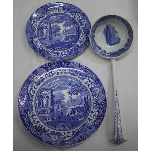 11 - SPODE BLUE AND WHITE TOWER PATTERN PART DINNER SERVICE