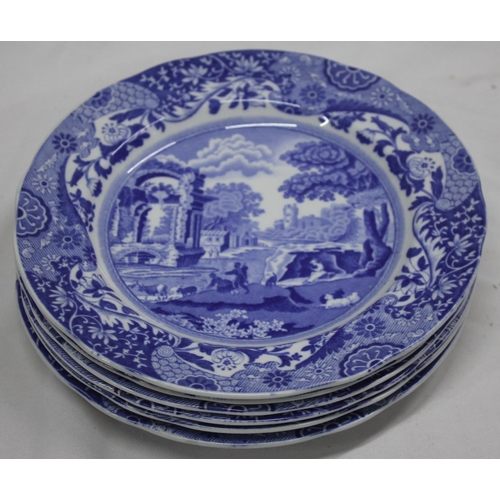 11 - SPODE BLUE AND WHITE TOWER PATTERN PART DINNER SERVICE