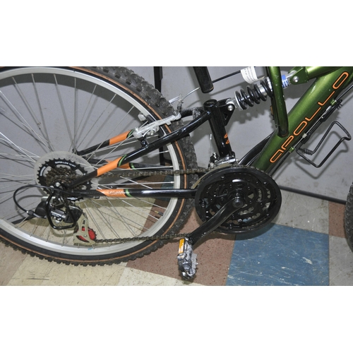 36 - 2 APOLLO FULL SUSPENSION MOUNTAIN BIKES - OUTRAGE 21 SPEED AND CRAZE 18 SPEED