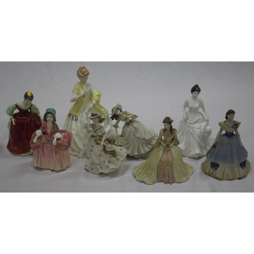 54 - 8 VARIOUS FIGURINES INCLUDING ROYAL DOULTON AND COALPORT - ONE DAMAGED