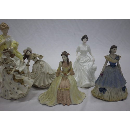 54 - 8 VARIOUS FIGURINES INCLUDING ROYAL DOULTON AND COALPORT - ONE DAMAGED