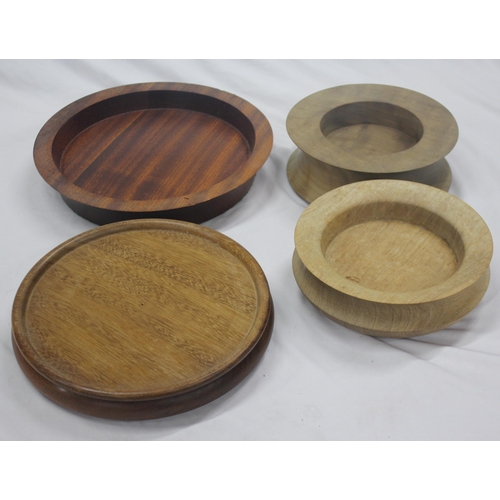 60 - VARIOUS WOODEN/TREEN ITEMS - BOWLS, TRAYS, ETC