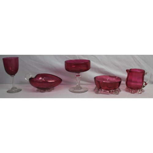 80 - VARIOUS ITEMS CRANBERRY GLASS