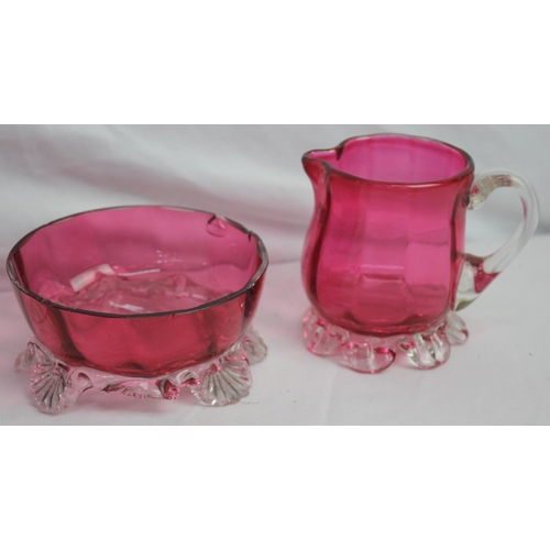 80 - VARIOUS ITEMS CRANBERRY GLASS