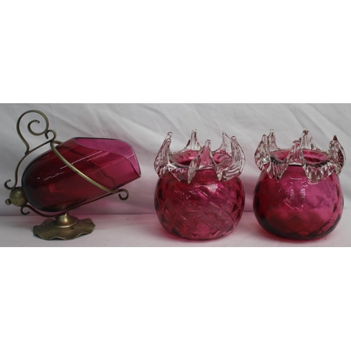 80 - VARIOUS ITEMS CRANBERRY GLASS