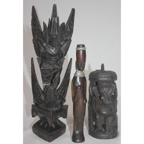 84 - COLLECTION OF TREEN AN AFRICAN CARVED COLLECTABLES