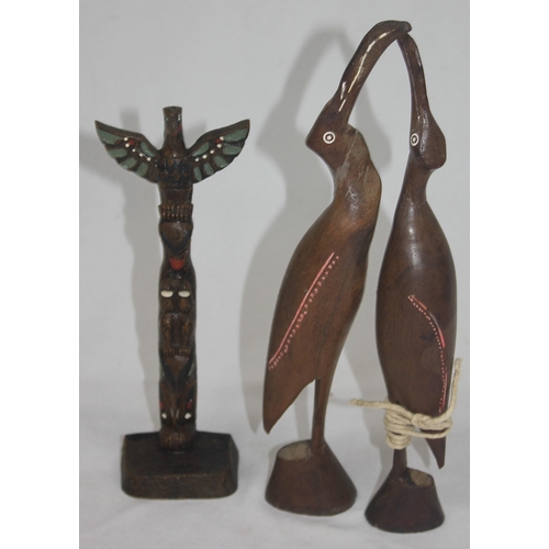 84 - COLLECTION OF TREEN AN AFRICAN CARVED COLLECTABLES