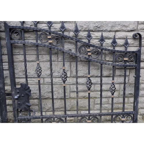 86 - PAIR WROUGHT IRON DRIVEWAY GATES (EACH GATE 51