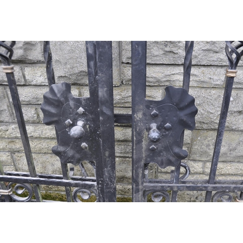 86 - PAIR WROUGHT IRON DRIVEWAY GATES (EACH GATE 51