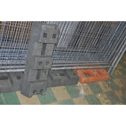 88 - 11 HERAS FENCE PANELS COMES WITH ELEPHANT FEET & CLIPS