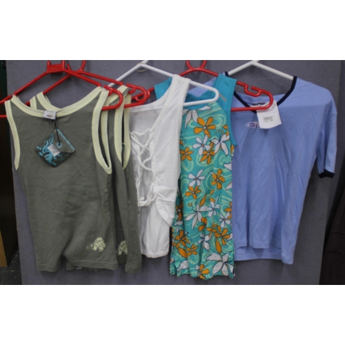 204 - 9 GIRL'S TOPS & 1 PAIR TROUSERS INCLUDING RIPCURL