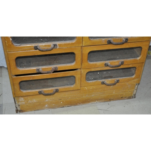 91 - 20 DRAWER HABERDASHERY CABINET (Length 80.5cm, width 53.5cm including handles & height 171.5cm)