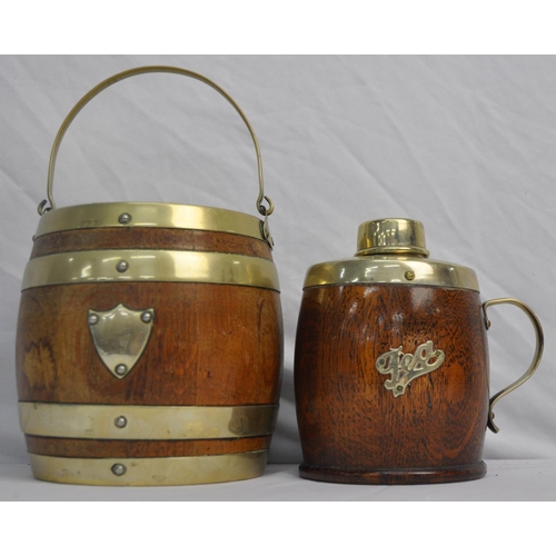 103 - BISCUIT BARRELL, TEA CADDY PLAQUE AND GLASSWARE