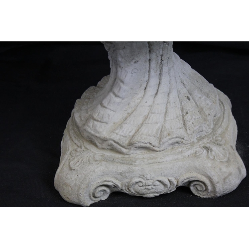 159 - LARGE STONEWORK DAHLIA PETAL DESIGN CIRCULAR PLANTER ON BASE (IN 2 PIECES)  (H52, W49cm) - OPTION OF... 