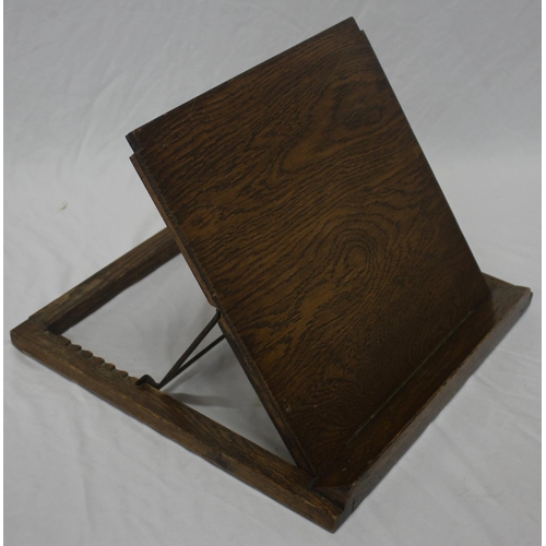 171 - 4 VARIOUS PICTURES AND OAK ADJUSTABLE BOOK STAND