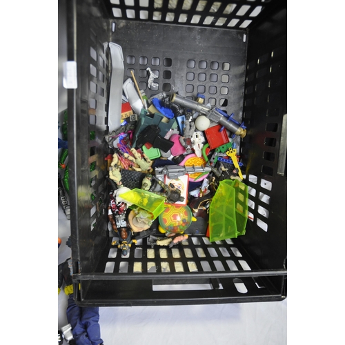 114 - CRATE OF VARIOUS TOY FIGURES