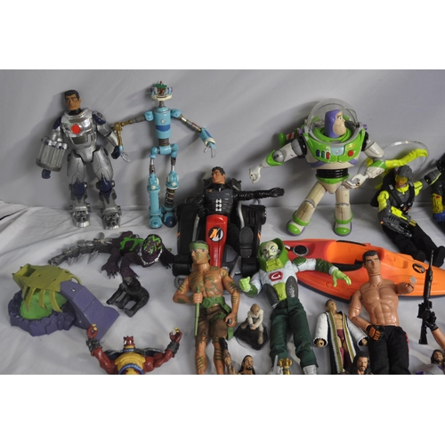 114 - CRATE OF VARIOUS TOY FIGURES