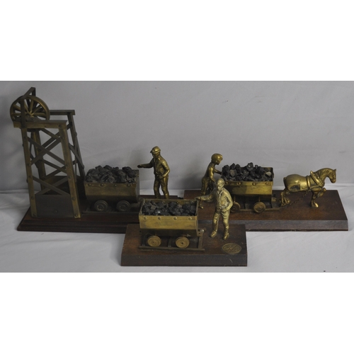 118 - VARIOUS COLLIERY THEMED BRASS ORNAMENTS