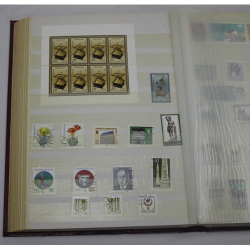 182 - 2 WWF FILES OF 1st DAY COVERS, 6 STAMP ALBUMS COINTAING STAMPS