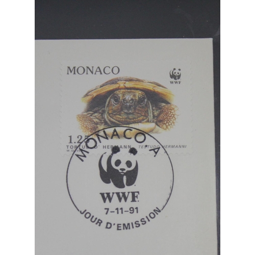 182 - 2 WWF FILES OF 1st DAY COVERS, 6 STAMP ALBUMS COINTAING STAMPS