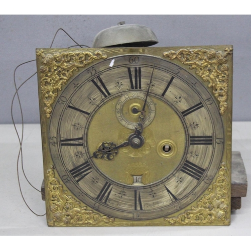 184 - GRANDFATHER CLOCK FACE AND CLOCK HOOD (POSSIBLY NOT FROM THE SAME CLOCK) (The clock face is 27.6mm s... 