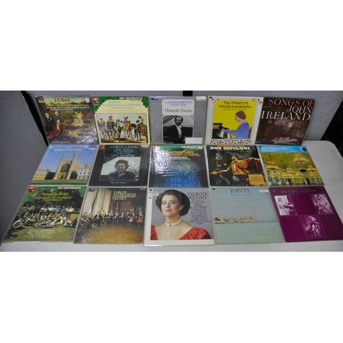 186 - BOX OF VINYL RECORDS - MAINLY CLASSICAL