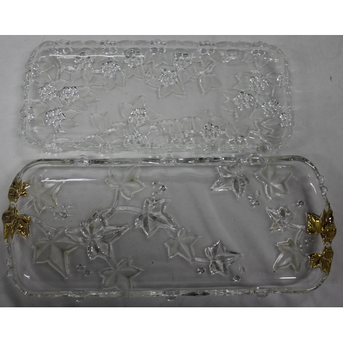 134 - PRESSED GLASS BOWLS AND CRYSTAL GLASS TRAYS