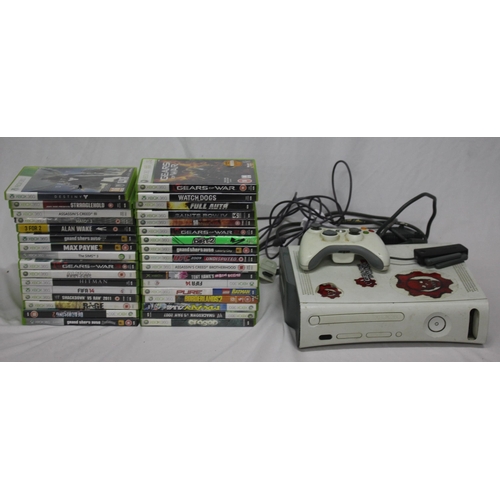 233 - X-BOX 360 WITH POWER SUPPLY, 1 CONTROLLER AND GAMES