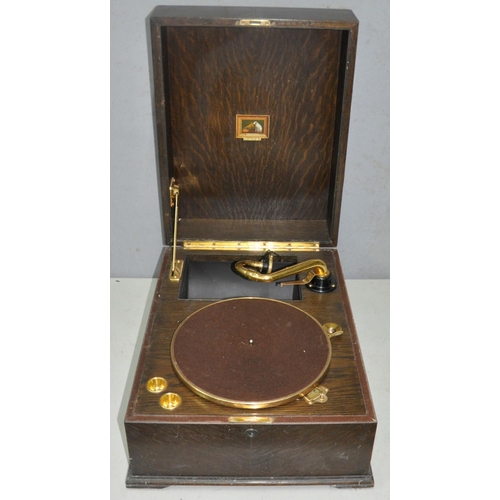 235 - HIS MASTER'S VOICE GRAMOPHONE - NO WINDING HANDLE