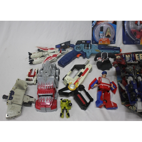 247 - BOX OF TOYS INCLUDING TRANSFORMERS