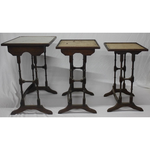 253 - NEST OF COFFEE TABLES WITH PLATE GLASS TOPS