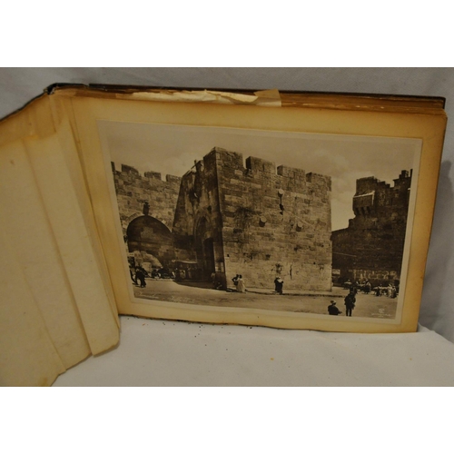 266 - WOODEN COVER JERUSALEM BOOK OF PHOTOS AND FLOWERS