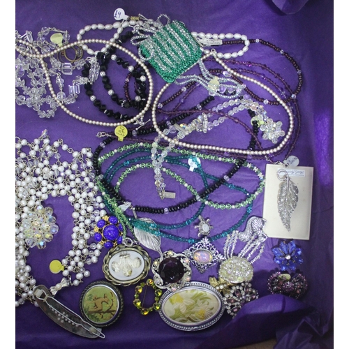 319 - 3 BOXES OF COSTUME JEWELLERY - NECKLACES, BANGLES, BRACELETS, ETC