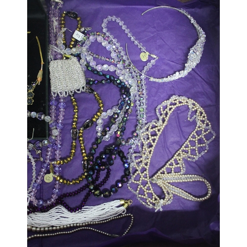 319 - 3 BOXES OF COSTUME JEWELLERY - NECKLACES, BANGLES, BRACELETS, ETC