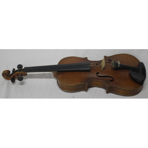 320 - VIOLIN AND CASE - NO BOW - ANTONIUS STRADIVARIUS CREMONA BODY LENGTH 13INCH