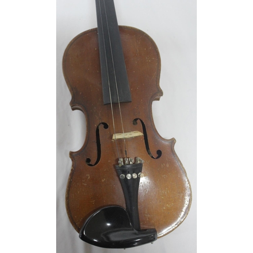 320 - VIOLIN AND CASE - NO BOW - ANTONIUS STRADIVARIUS CREMONA BODY LENGTH 13INCH