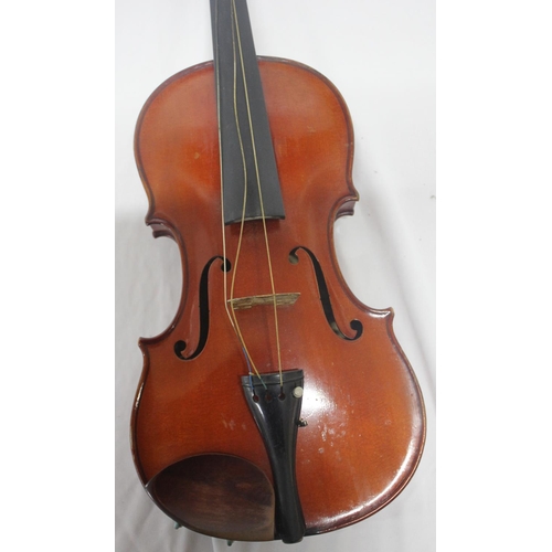 321 - VIOLIN WITH BOW AND CASE - NICOLAUS GAGLIANO FILIUS BODY LENGTH 14INCH