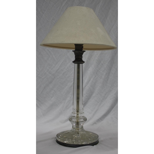 335 - GLASS TABLE LAMP WITH MIRRORED BASE c1920s