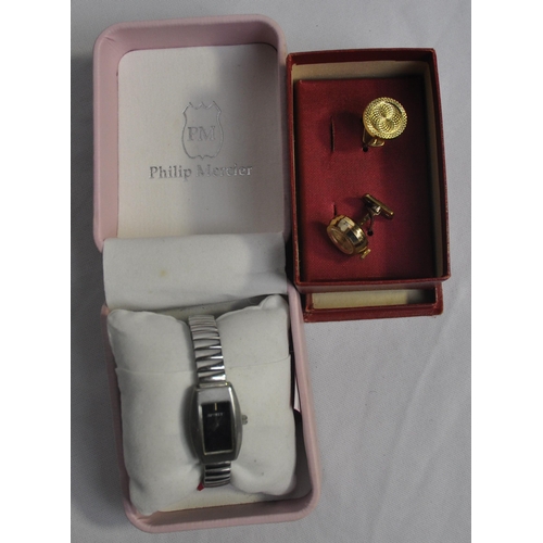 348 - 10 VARIOUS WATCHES AND PAIR OF CUFFLINKS