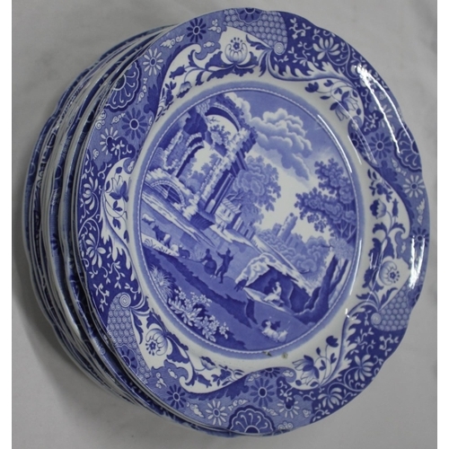 11 - SPODE BLUE AND WHITE TOWER PATTERN PART DINNER SERVICE